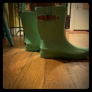 Mint rain Boots